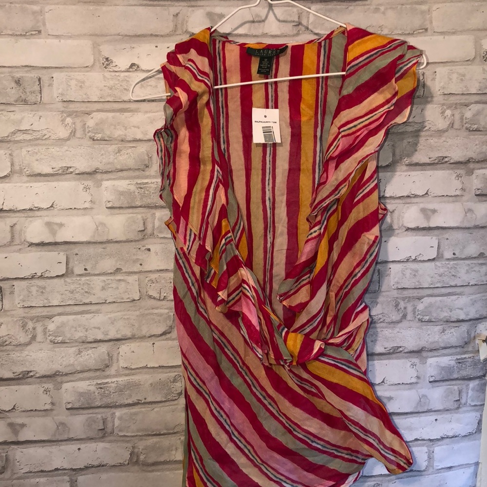 NWT Ralph Lauren Colorful Stripped Wraparound Top